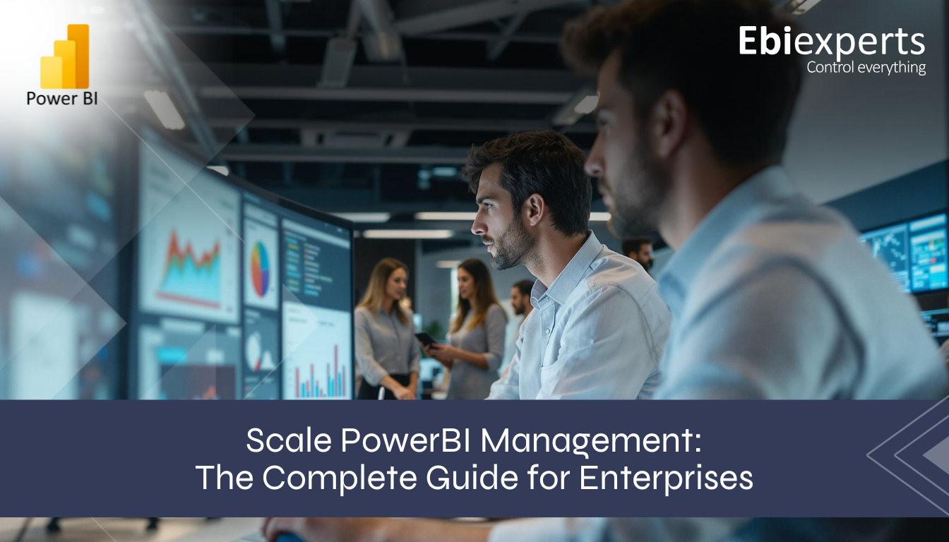 "Centralized PowerBI management dashboard showcasing strategic planning, governance, and automated version control features, emphasizing asset management, secure data access, and advanced publication management with WIP Version Control integration."